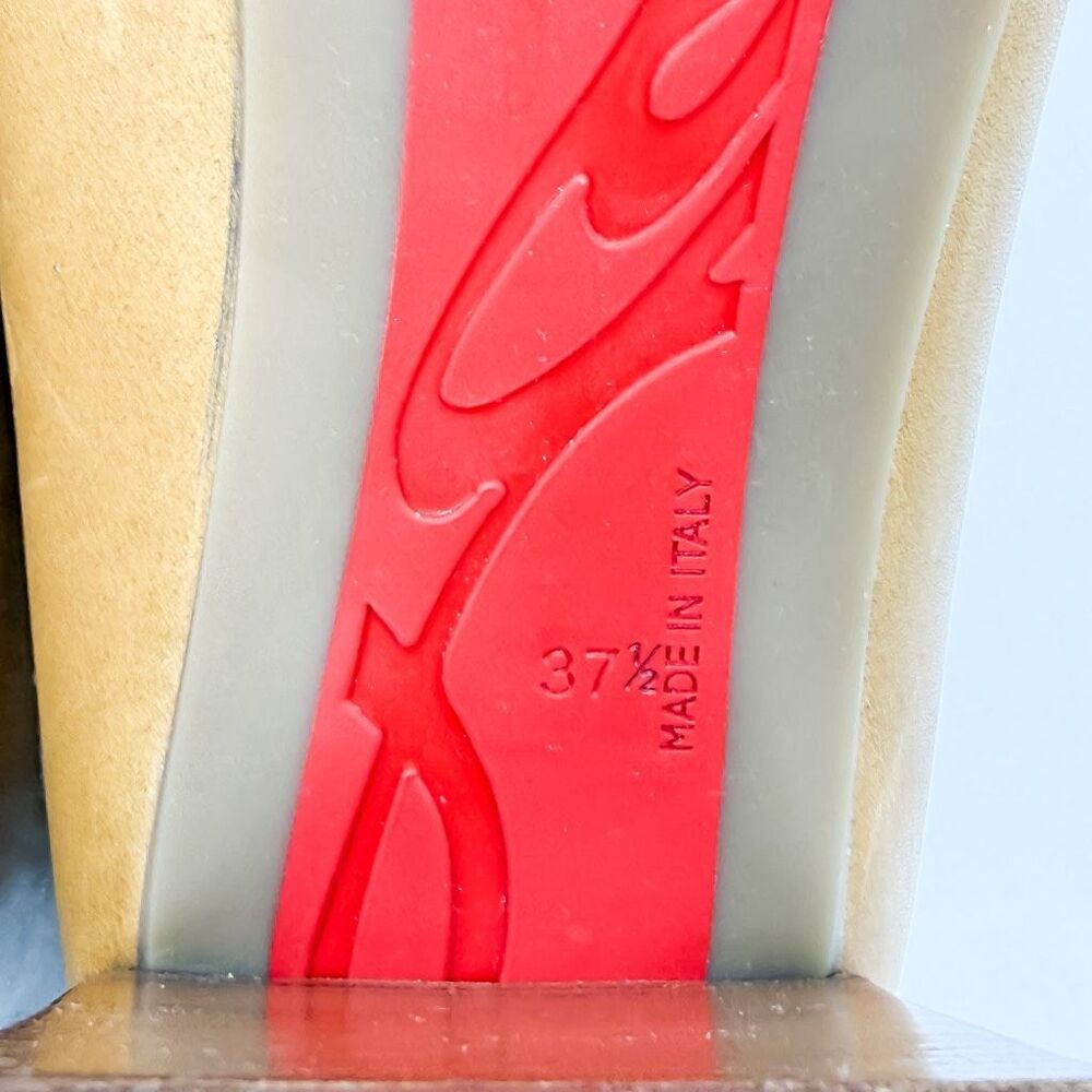 Christian Louboutin Chelsea Lug 100 Shearling High Heel Pull On Boots 37.5 - Picture 10 of 11